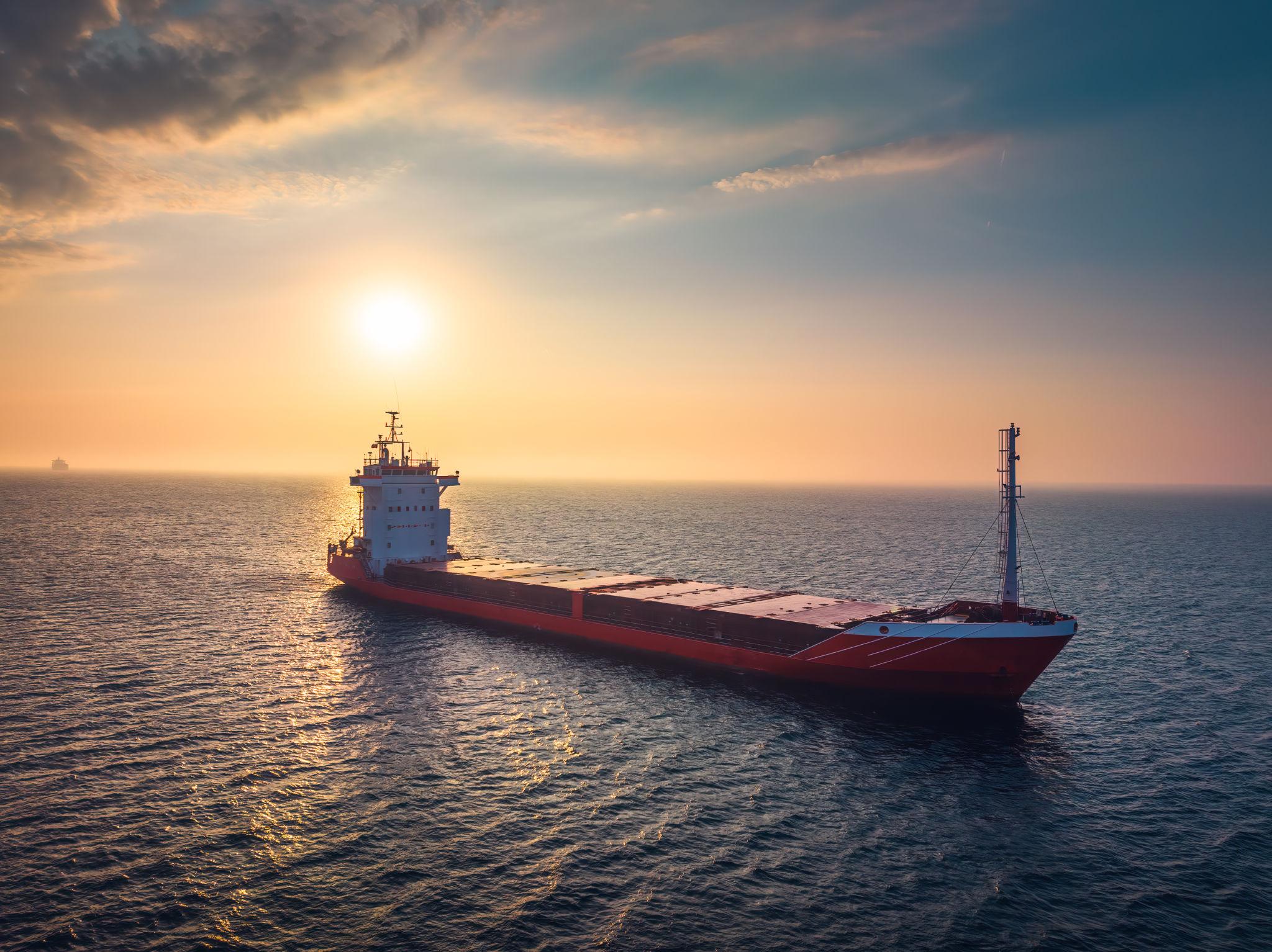 Cargo vessel at sea