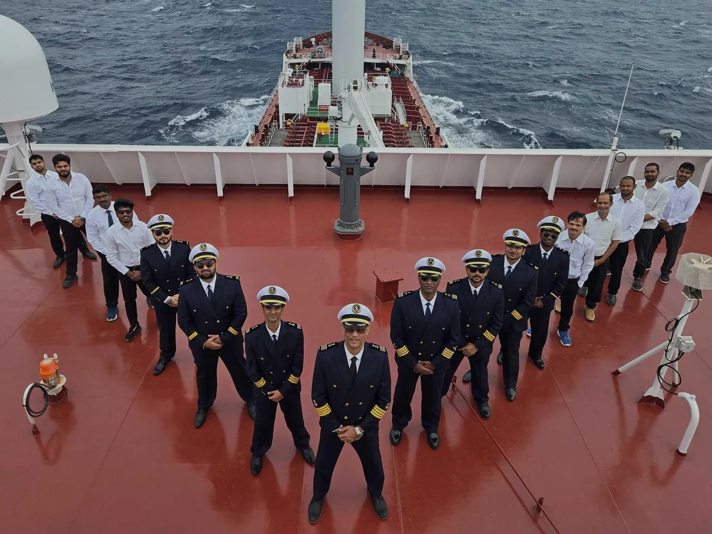Seafarer team on vessel deck