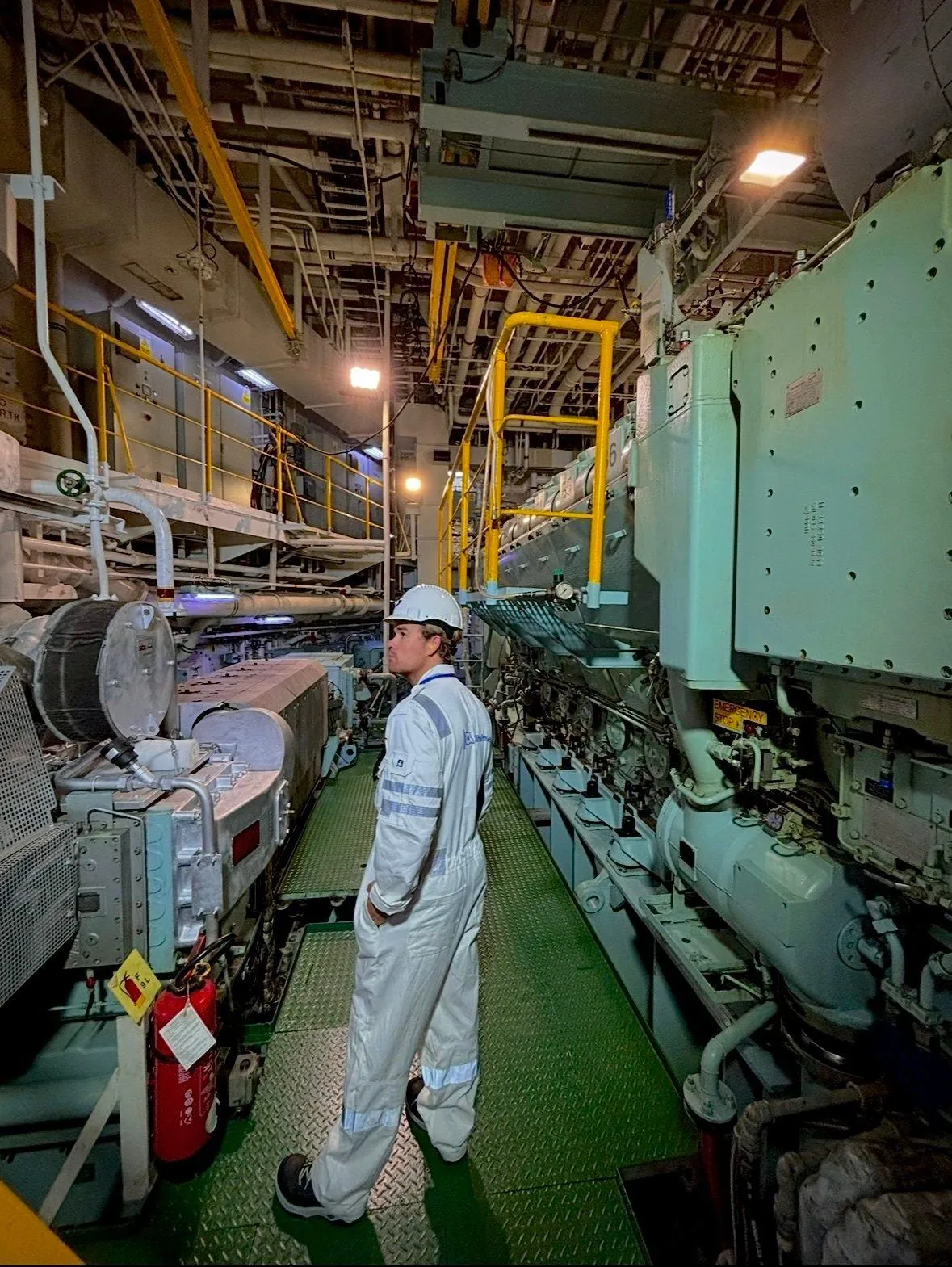 Technical inspection in engine room